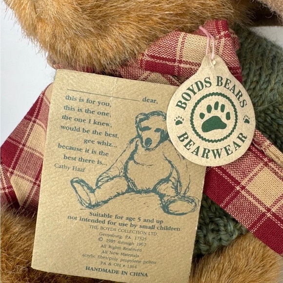 Mrs. Trumbull Boyd’s Bear Jointed Plush JB Bean RETIRED Collectible Teddy Bear - Picture 5 of 10